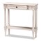 Baxton Studio Ariella Country Cottage Farmhouse Whitewashed 1-Drawer Console Table 147-8188 - alternate 10